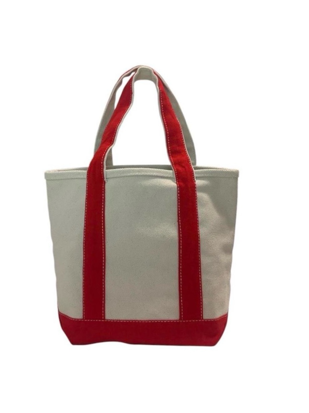Canvas Tote Bag with Red Trim - Women Bags